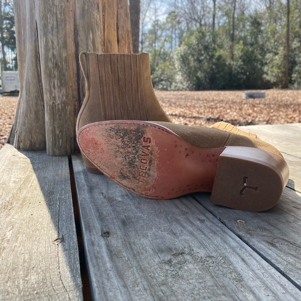 Tecovas Tan Suede Ankle Boots - Picture 2 of 6